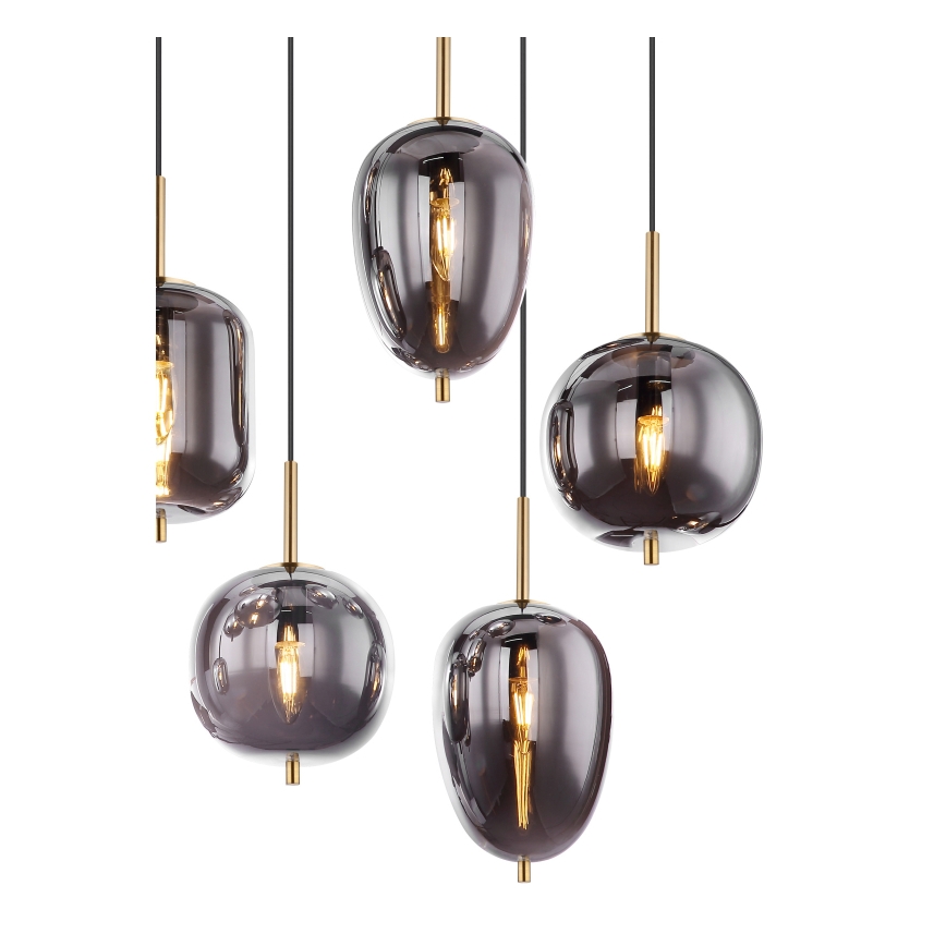 Globo - Luster na lanku 8xE14/40W/230V dymová