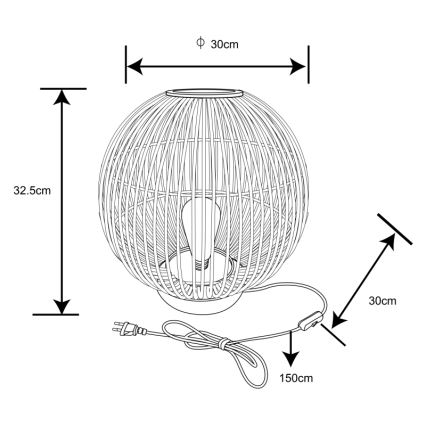 Globo - Stolná lampa 1xE27/60W230V bambus