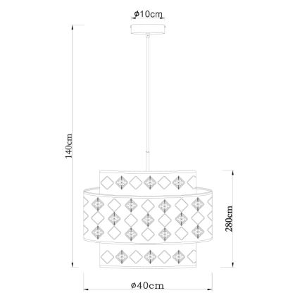 Globo 15448H1 - Luster na lanku ABBEY 1xE27/60W/230V