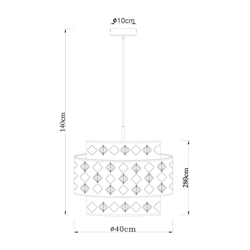 Globo 15448H1 - Luster na lanku ABBEY 1xE27/60W/230V