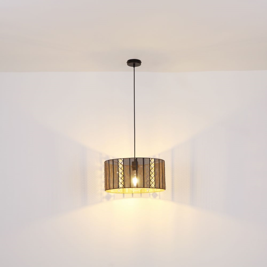 Globo - Luster na lanku 1xE27/60W/230V zlatá/čierna