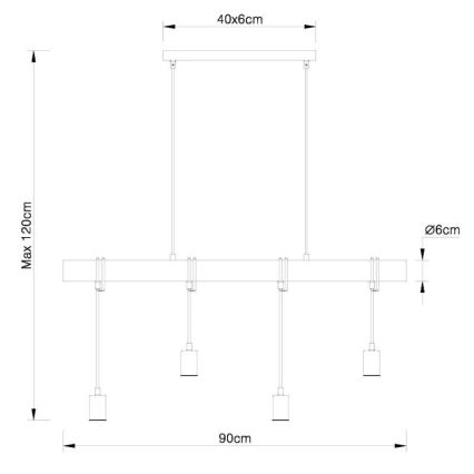 Globo 15459-4H - Luster na lanku LEO 4xE27/60W/230V