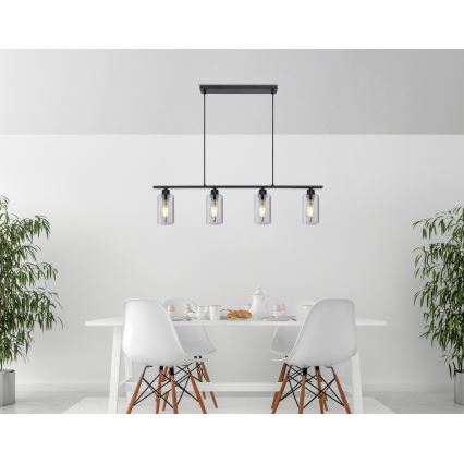 Globo - Luster na lanku 4xE27/60W/230V čierna