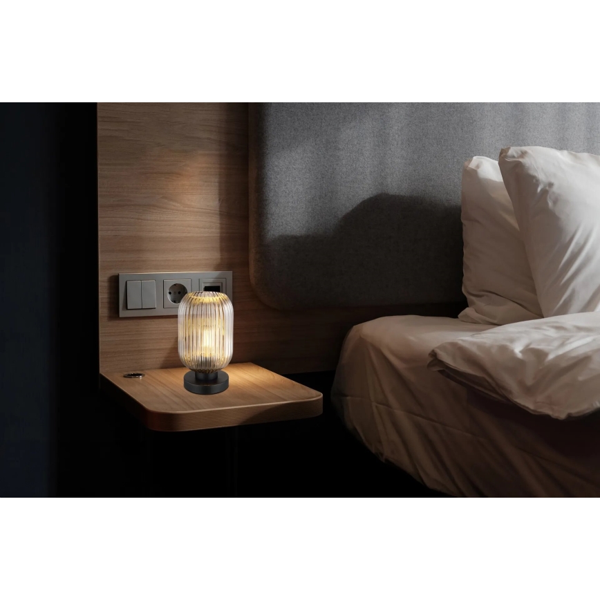 Globo - Stolná lampa 1xE27/40W/230V šedá
