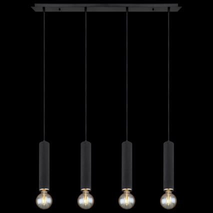 Globo - Luster na lanku 4xE27/60W/230V čierne drevo