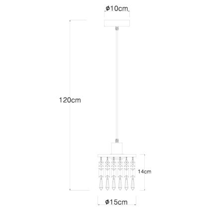 Globo 15533H - Luster na lanku COMMA 1xE27/40W/230V
