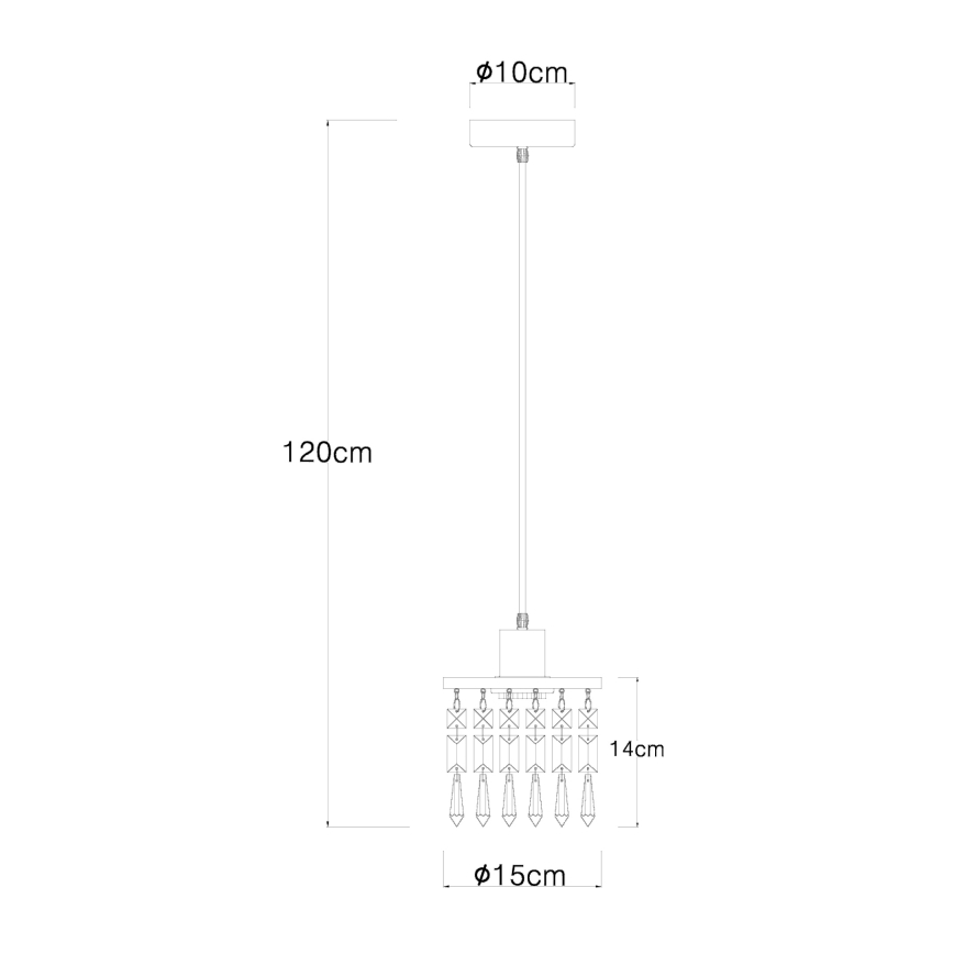 Globo 15533H - Luster na lanku COMMA 1xE27/40W/230V