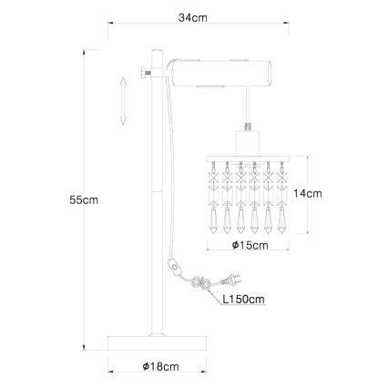 Globo - Stolná lampa 1xE27/40W/230V
