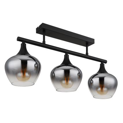 Globo - Prisadený luster 3xE27/40W/230V čierna