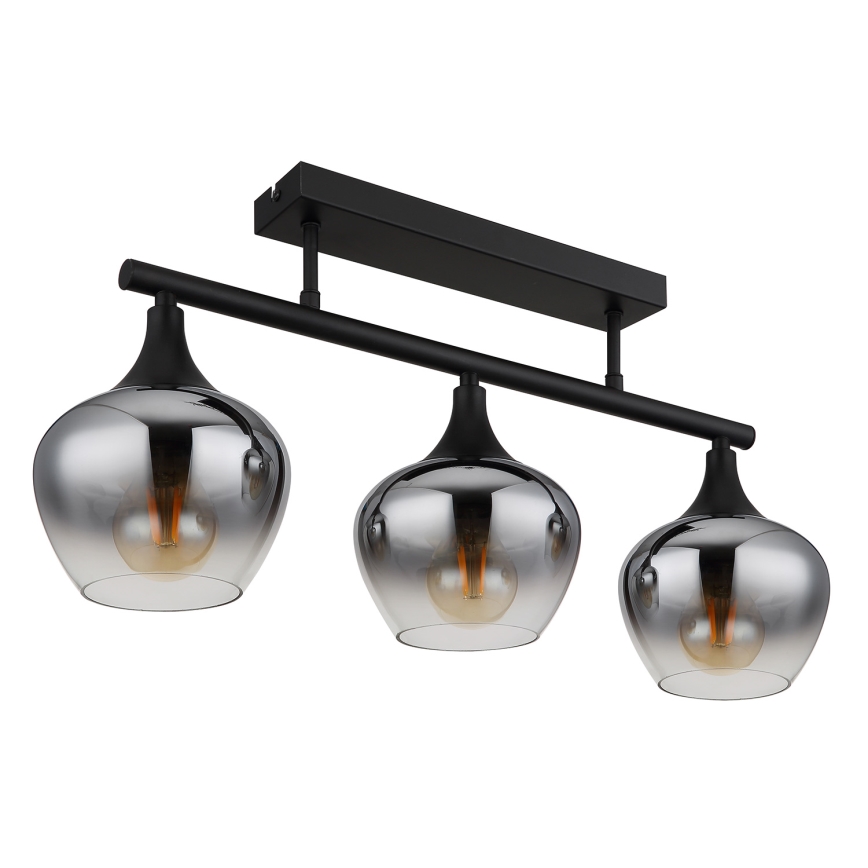 Globo - Prisadený luster 3xE27/40W/230V čierna