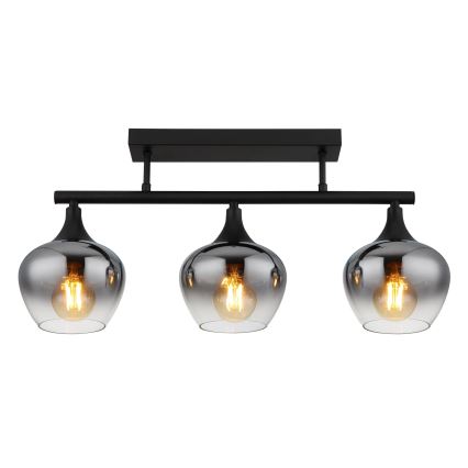 Globo - Prisadený luster 3xE27/40W/230V čierna