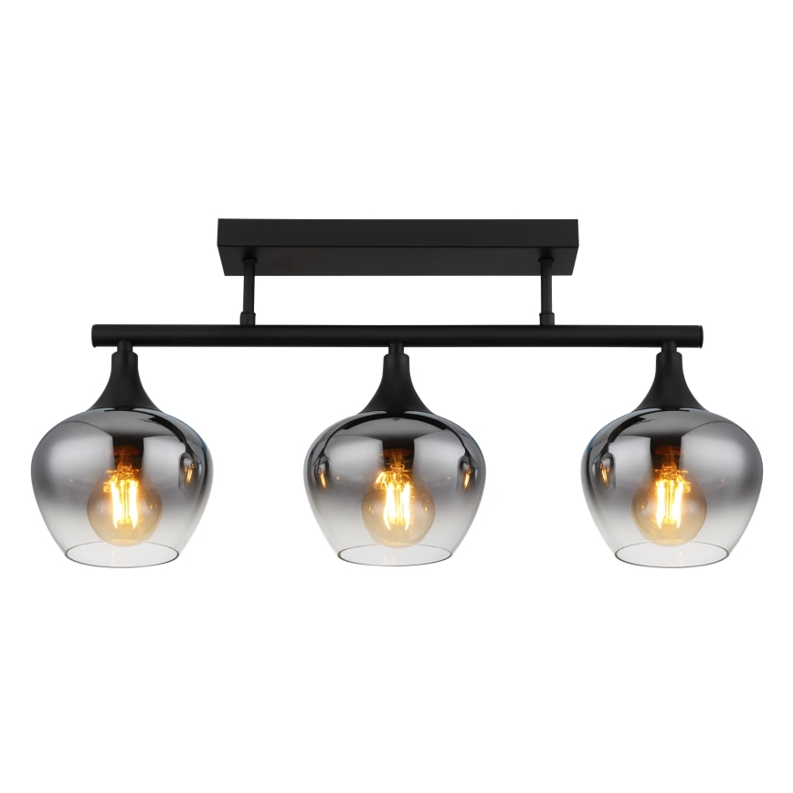 Globo - Prisadený luster 3xE27/40W/230V čierna
