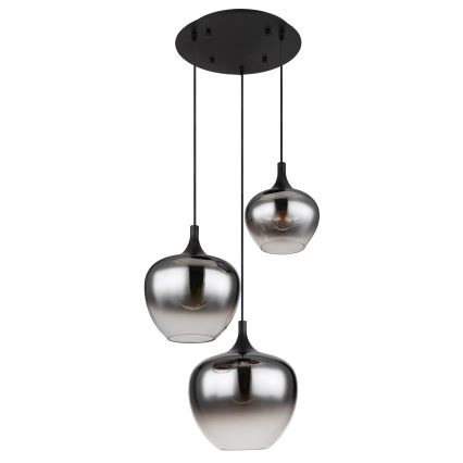 Globo - Luster na lanku 3xE27/40W/230V pr. 48 cm čierna