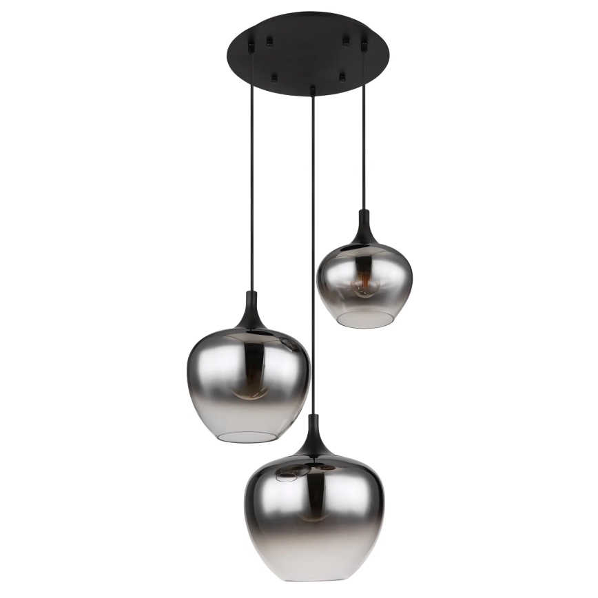 Globo - Luster na lanku 3xE27/40W/230V pr. 48 cm čierna