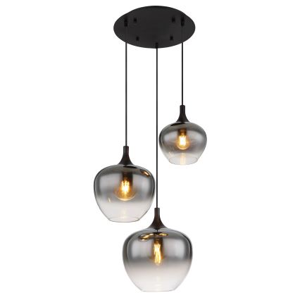 Globo - Luster na lanku 3xE27/40W/230V pr. 48 cm čierna