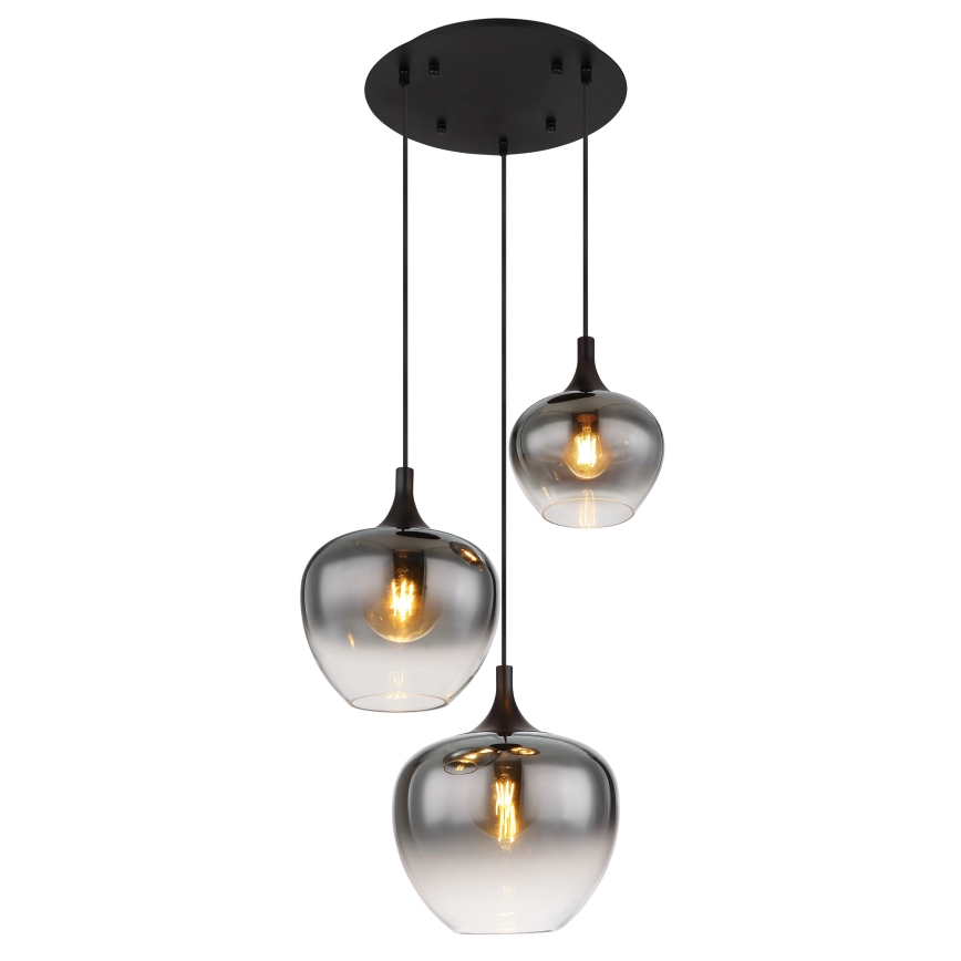 Globo - Luster na lanku 3xE27/40W/230V pr. 48 cm čierna