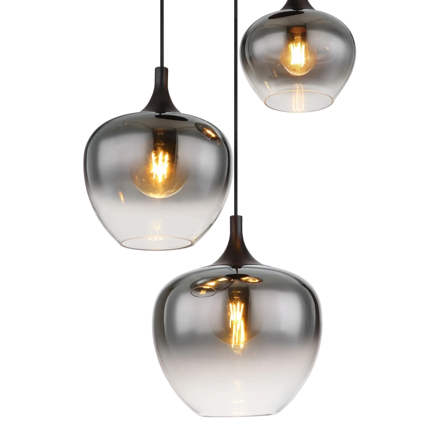Globo - Luster na lanku 3xE27/40W/230V pr. 48 cm čierna