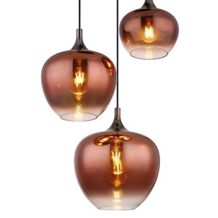 Globo - Luster na lanku 3xE27/40W/230V medená