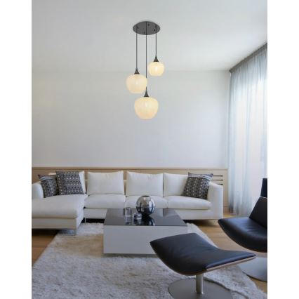 Globo - Luster na lanku 3xE27/40W/230V biela/antracit
