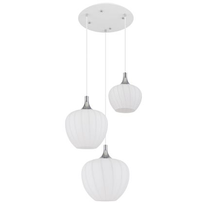 Globo - Luster na lanku 3xE27/40W/230V biela