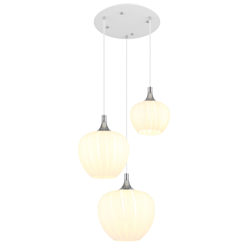 Globo - Luster na lanku 3xE27/40W/230V biela