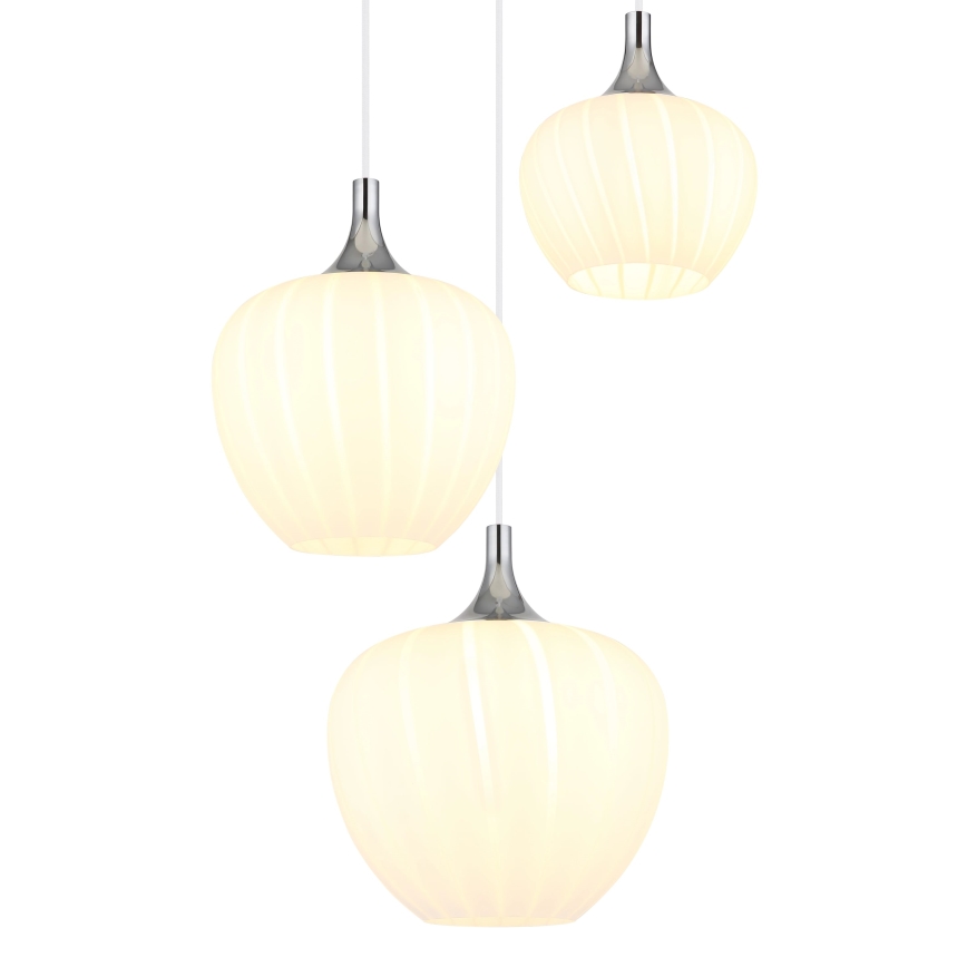 Globo - Luster na lanku 3xE27/40W/230V biela
