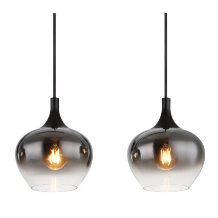 Globo - Závesný luster na lanku 4xE27/40W/230V čierna