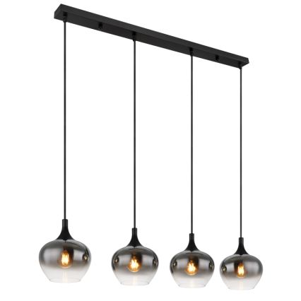 Globo - Závesný luster na lanku 4xE27/40W/230V čierna