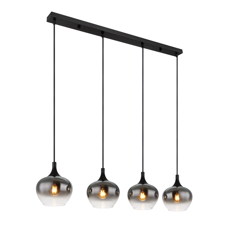 Globo - Závesný luster na lanku 4xE27/40W/230V čierna