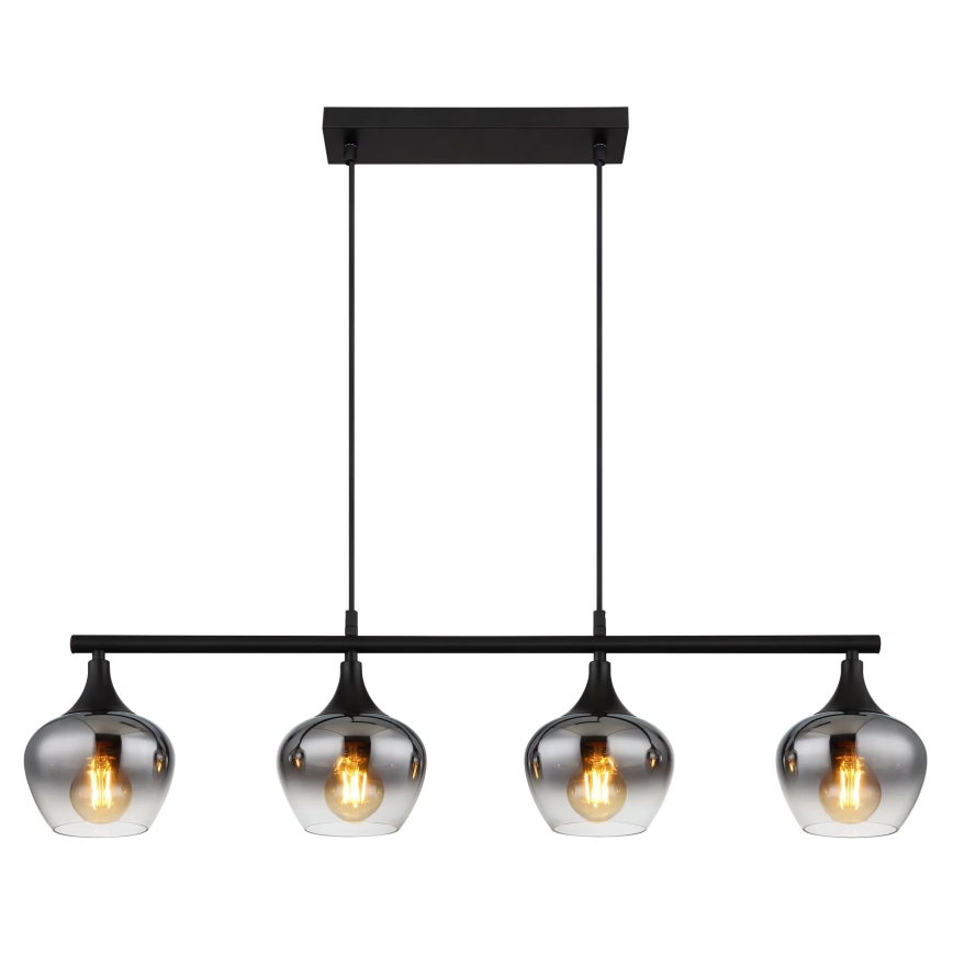 Globo - Luster na lanku 4xE27/40W/230V čierna