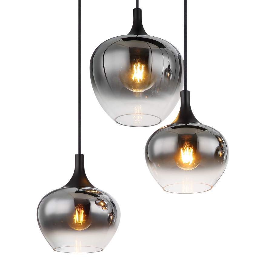 Globo - Luster na lanku 6xE27/40W/230V čierna