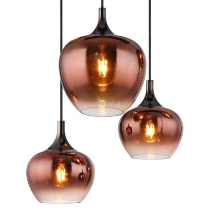 Globo - Luster na lanku 6xE27/40W/230V hnedá/dymová
