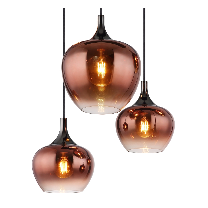 Globo - Luster na lanku 6xE27/40W/230V hnedá/dymová