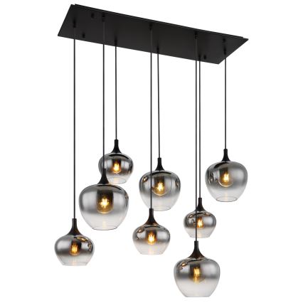 Globo - Závesný luster na lanku 8xE27/40W/230V čierny