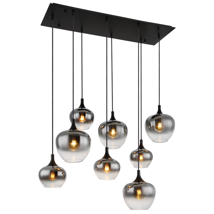 Globo - Závesný luster na lanku 8xE27/40W/230V čierny