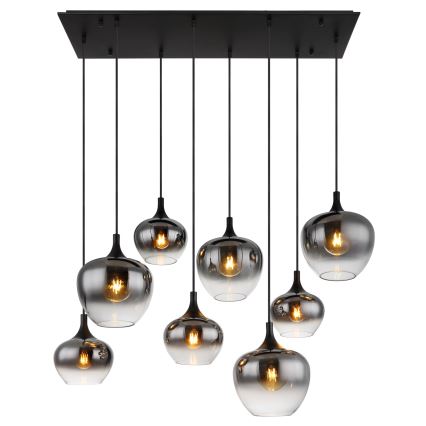 Globo - Závesný luster na lanku 8xE27/40W/230V čierny