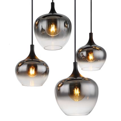 Globo - Závesný luster na lanku 8xE27/40W/230V čierny