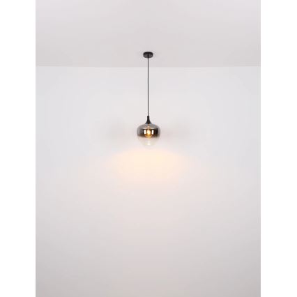 Globo - Luster na lanku 1xE27/40W/230V pr. 24 cm čierna
