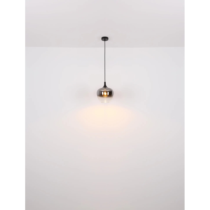 Globo - Luster na lanku 1xE27/40W/230V pr. 24 cm čierna