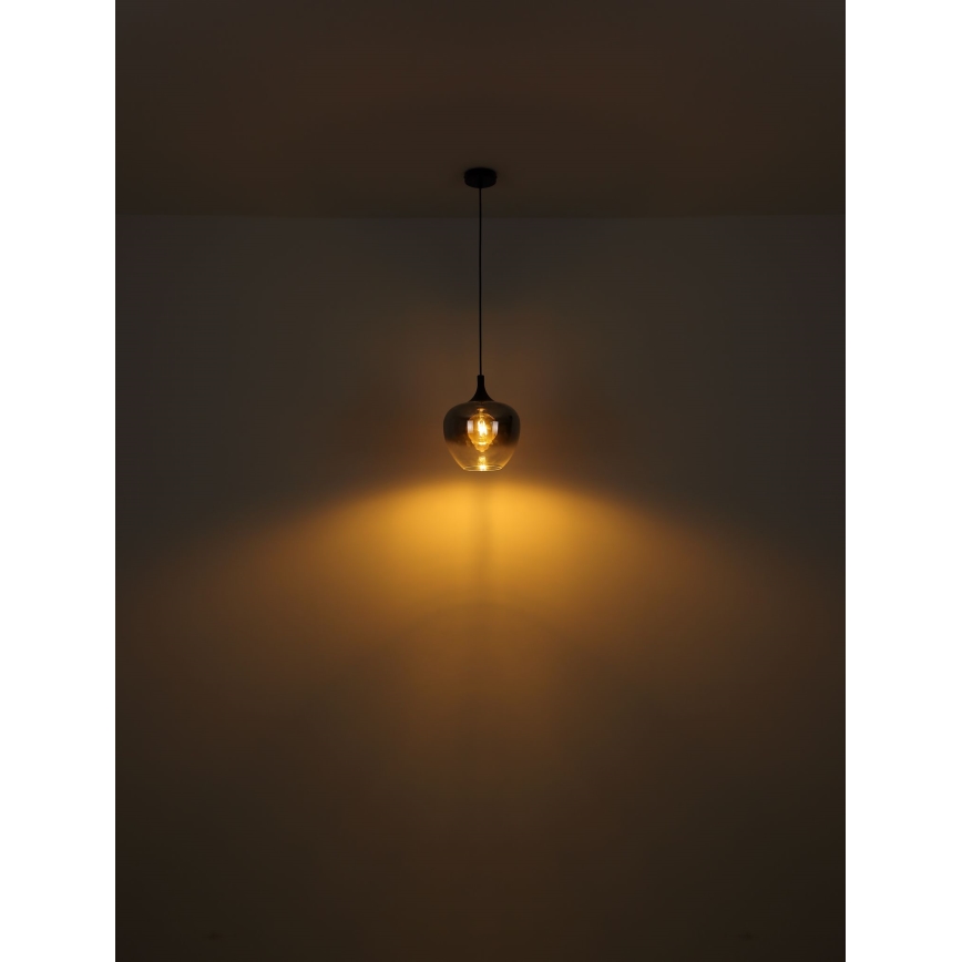 Globo - Luster na lanku 1xE27/60W/230V pr. 29 cm čierna