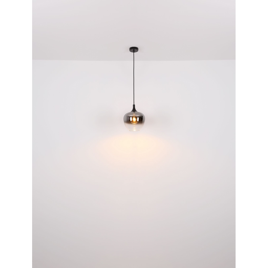 Globo - Luster na lanku 1xE27/60W/230V pr. 29 cm čierna