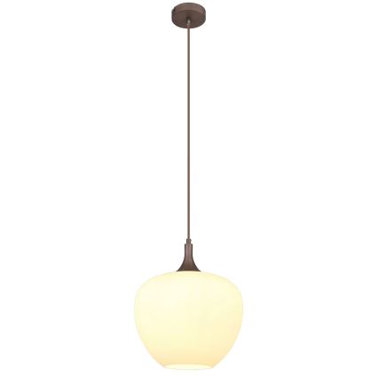 Globo - Luster na lanku 1xE27/60W/230V pr. 29 cm biela/hnedá