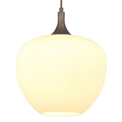 Globo - Luster na lanku 1xE27/60W/230V pr. 29 cm biela/hnedá
