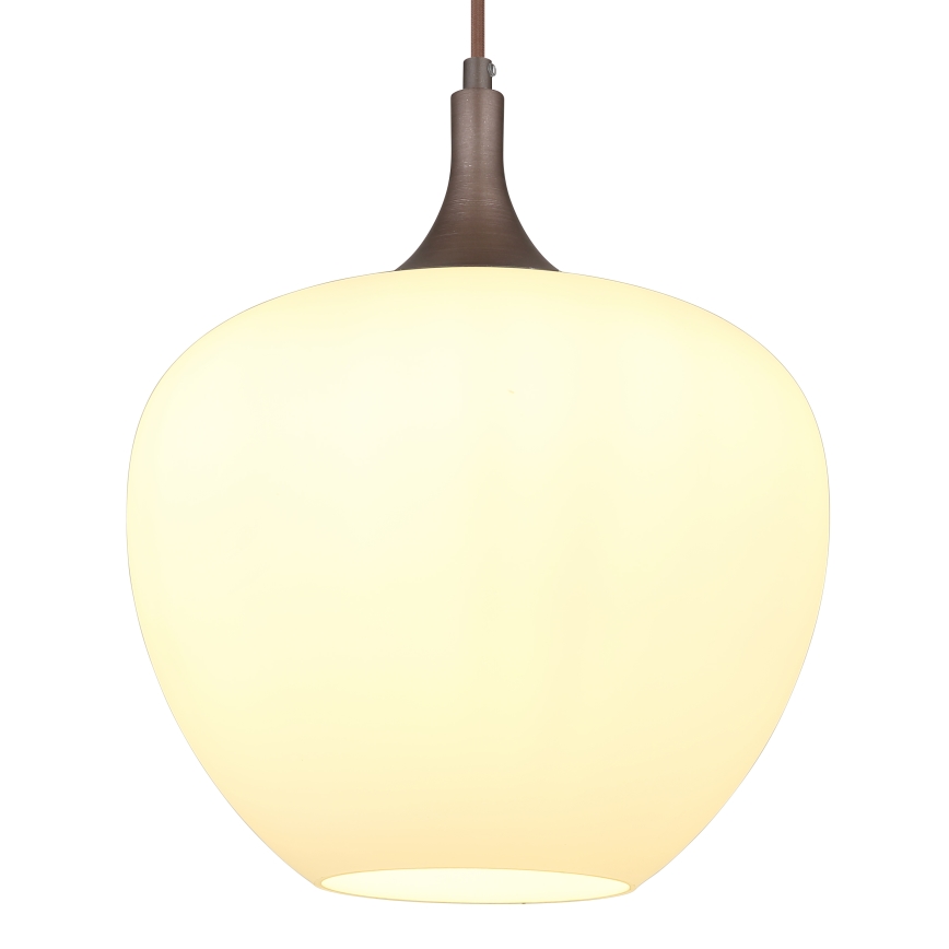Globo - Luster na lanku 1xE27/60W/230V pr. 29 cm biela/hnedá