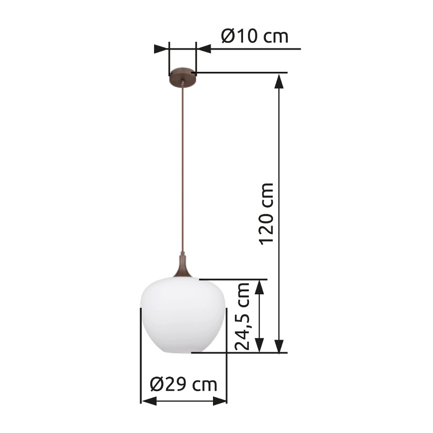 Globo - Luster na lanku 1xE27/60W/230V pr. 29 cm biela/hnedá