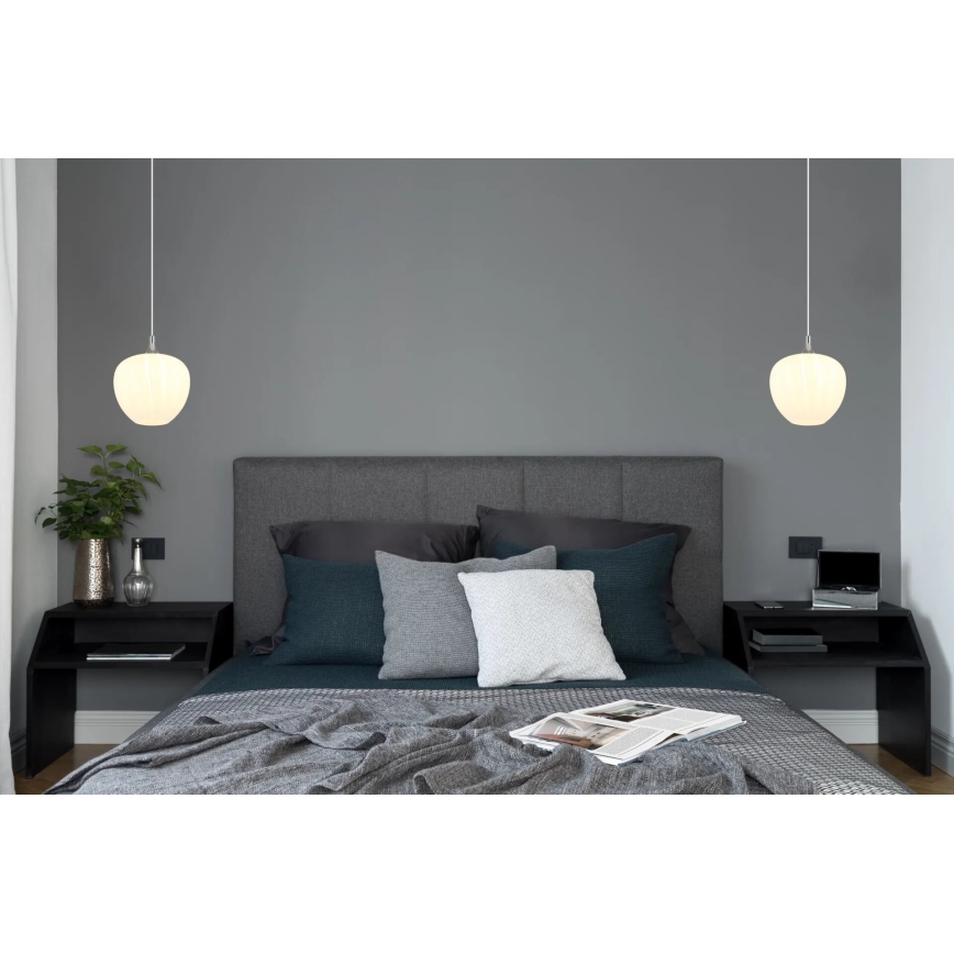 Globo - Luster na lanku 1xE27/60W/230V pr. 29 cm biela