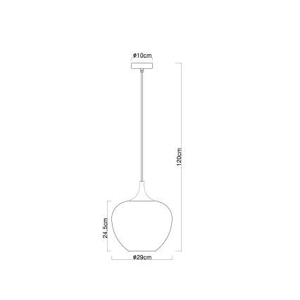 Globo - Luster na lanku 1xE27/60W/230V pr. 29 cm biela