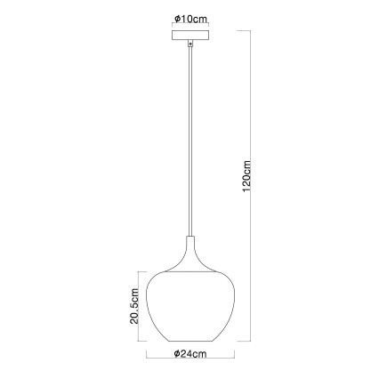 Globo - Luster na lanku 1xE27/60W/230V pr. 24 cm medená