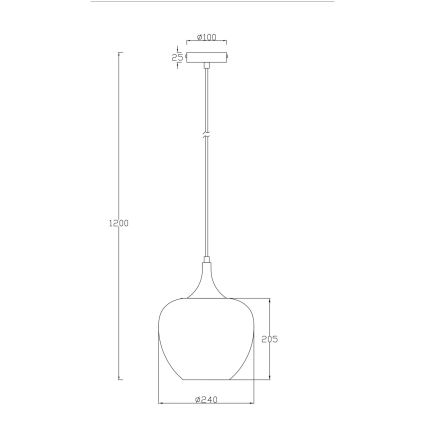 Globo - Luster na lanku 1xE27/40W/230V pr. 24 cm biela/antracit
