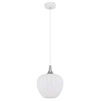 Globo - Luster na lanku 1xE27/60W/230V pr. 24 cm biela